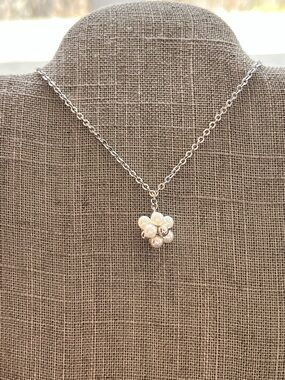 Majorica Pearl Cluster Pendant Necklace - Silver Chain